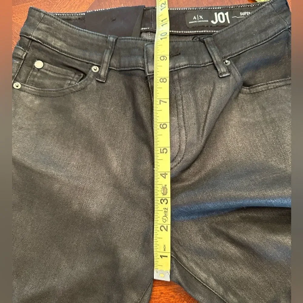 Armani Exchange Women’s J01 skinny mid rise glow jeans in black size 26 R, NWT